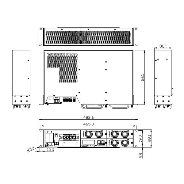 90A Outdoor Cabinet Telecom Rectifier System , DC Rectifier System With Output Short Circuit Protection