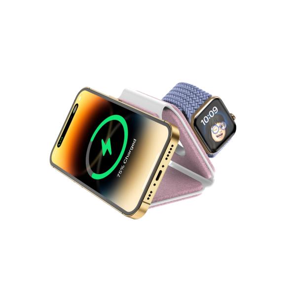 Foldable 3 In 1 Wireless Charging Station 5W For Travel Gift