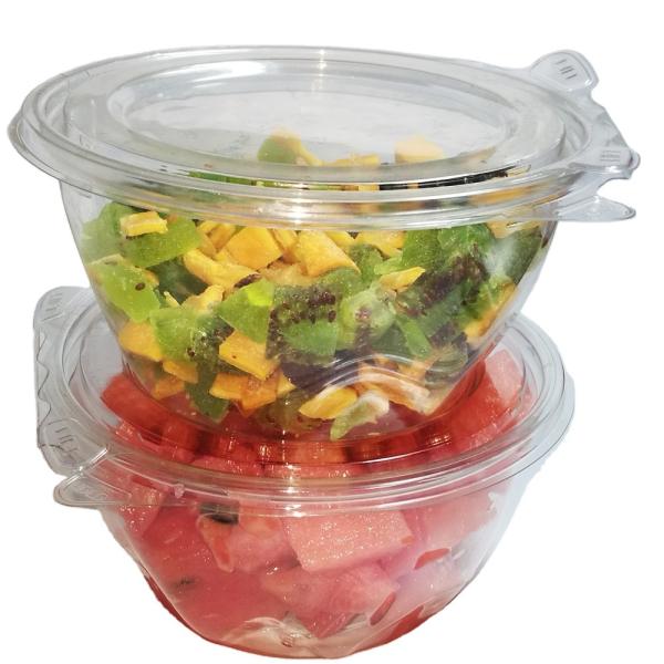 Stackable Tamper-Resistant Clear Hinged Container with Lid for Food Packaging