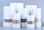 heat seal resealable kraft paper zip pouch bags with window