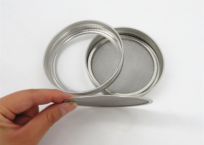 Wide Mouth Mason Jar Mesh Lid / Stainless Steel Sprouting Lids For Sprouting Seeds