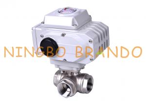 China Electric Actuator 3 Way Ball Valve 1'' DN25 Stainless Steel 24VDC 220VAC on sale