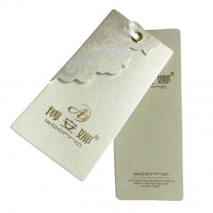 China Custom Recycled Paper Cardstock Hang Tags Paper Label Tags With Grosgrain String on sale