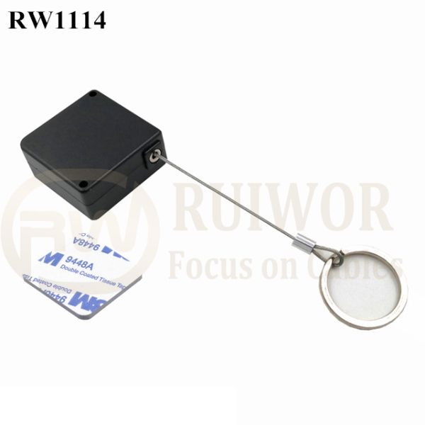 RuiWor RW1114 Square Security Wires Cable Recoiler Plus With Demountable Key Ring