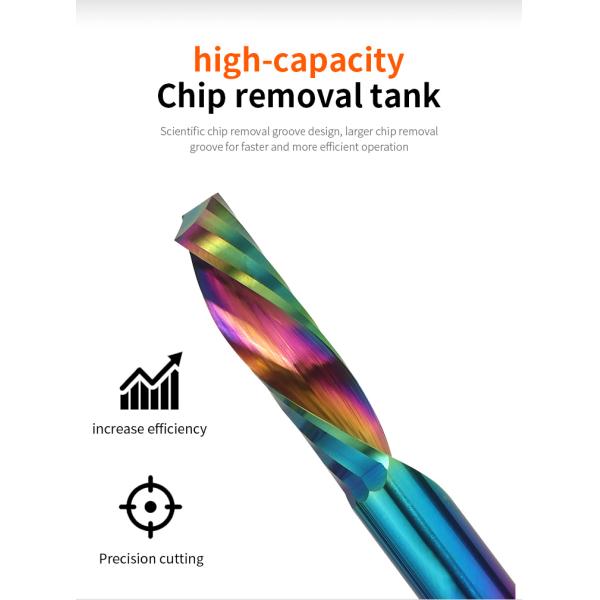 1 Flute Spiral 1/8 Down Cut End Mill Wood Carving Bits Cutingacrylic Board Tools DLC Coated Solid Carbide End Mills Fresa