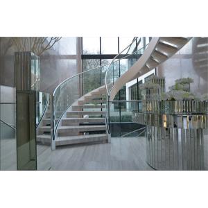 Quality Prefabricated Building Curved Stairs Stainless / Carbon Steel Beam Material wholesale