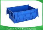 Stardard Blue Large Plastic Storage Containers , Space Saving Plastic Bin