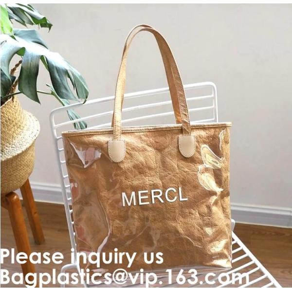 DuPont Paper Bags Shopping Bag,Custom LOGO Tyvek Washable Tearproof Paper Tote Shopping Bag, Bagease, Bagplastics, Pak