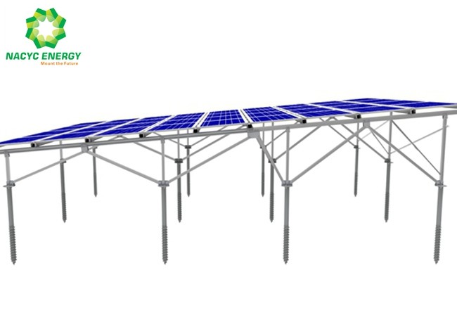 Pre Assembly Ground Mount Solar Racking Systems Aluminum Solar PV Mount Structure Portable