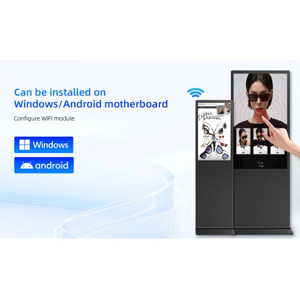 50 Inch Floor Stand Digital Signage Kiosk Display with Animation Cloud CMS Android Touch Screen 4K UHD