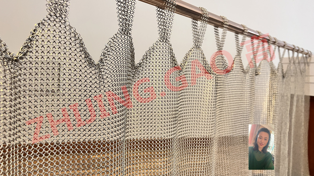 0.8x7mm Stainless Steel Chain Mail Curtains Height 3m Width 3.3m For Room Dividers