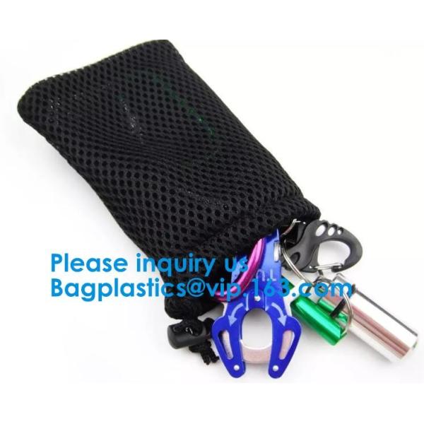 Promotion Small Polyester Mesh Drawstring Bag Customs Size and Logo printing Round Bottom Drawstring Mesh Bag For Sport,