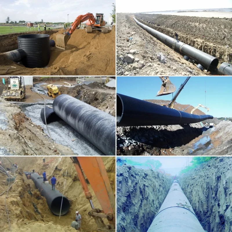 Max 3000mm Diameter HDPE Hollow Wall Winding Pipe Production Line