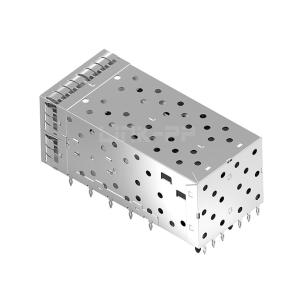 LP22BC01301 SFP+ 2x2 Cage Connector With Outer LightPipe