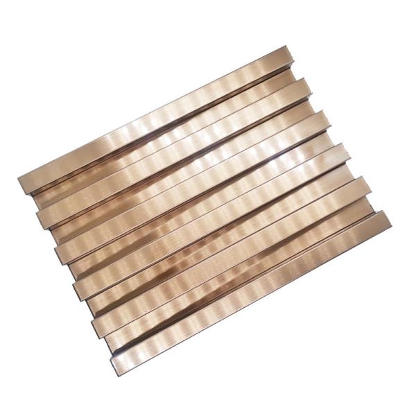 Cheap 304 Custom Rose Gold Bronze Color Vibration Brushed Finishing Surface 316L Stainless Steel Tile Trim For Wall Cladding Interior Decoration for sale