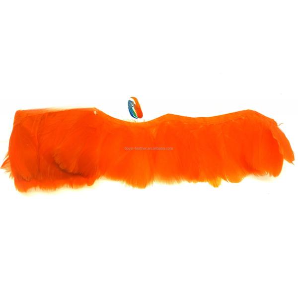 Dyed Goose Nagoire Feather Fringe Trim with Satin Ribbon and Fashionable