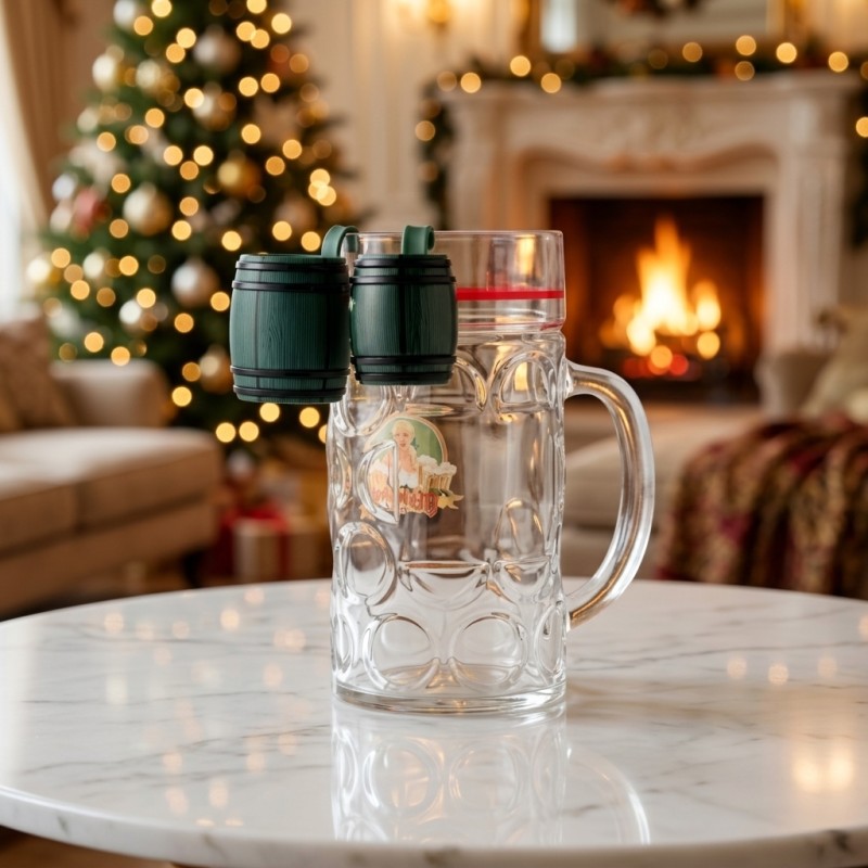 Shatter Resistant Small Plastic Shot Cups 25ml Plastic Whisky Tumblers Barrel Designs with Hook