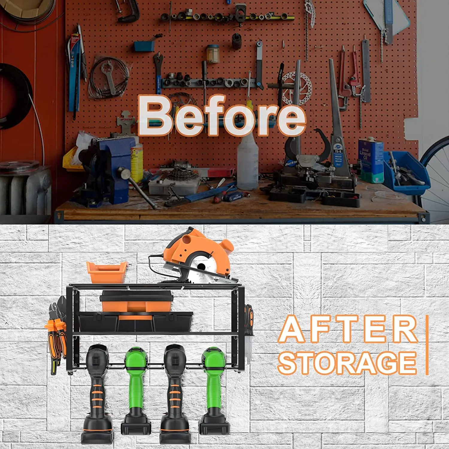 Europe Style Wall Mounted Organizers Shelf for Cordless Drill Tools Organizers Holder