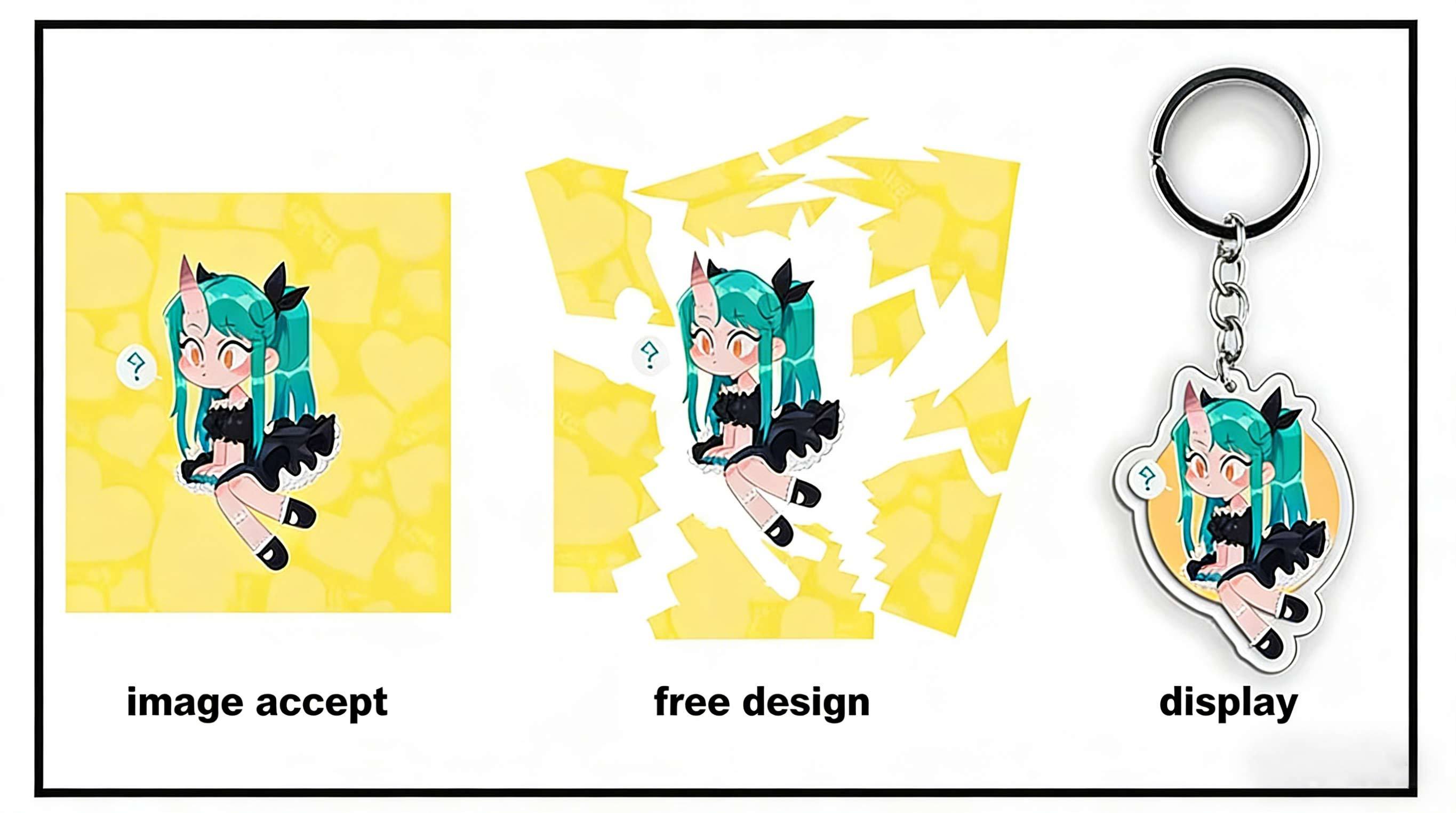 Custom acrylic keychain design options and variety