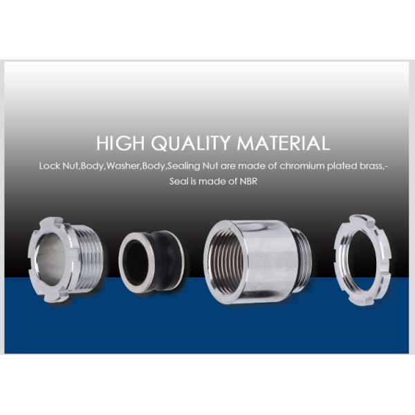 Chrome Plating JIS10 Marine Cable Gland With Nickel Plated Hoop