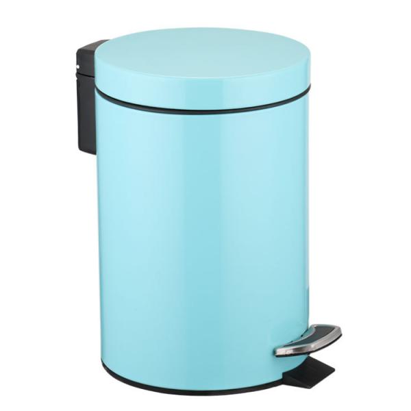 Metal Office Home Indoor Trash Can With Step Pedal 7L Dust Bin Storage