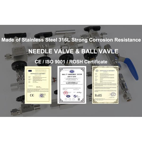 Stainless Steel Needle Valve Ferrule Connection Type for Instrumentation Instruments Standard Temperature -20°C 200°C