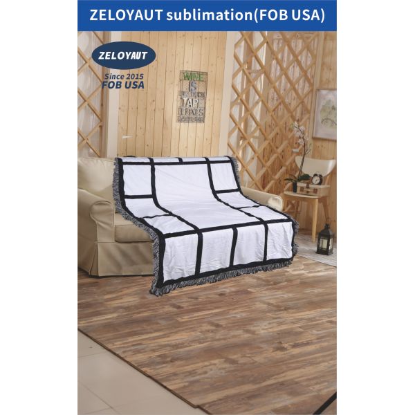 ZELOYAUT Wholesaler Sublimation Blankets, Diy 15 Panel Throw Blanket, Custom100% Polyester Blanket for Livingroom Bedroom Study