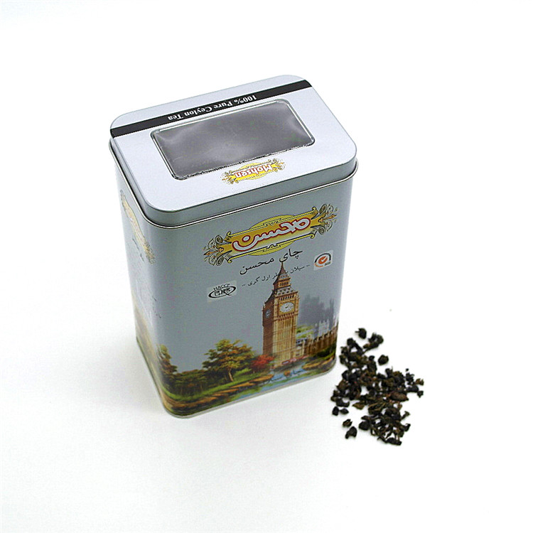 Food Grade Display Tin Container Round Tin Box with Window on Body Decorative Tin Can