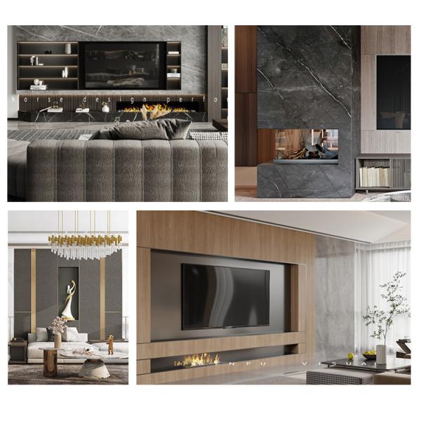Bamboo Charcoal Wood Veneer Easy Installing Decorative Wall Panels High Quality Marble Sheet