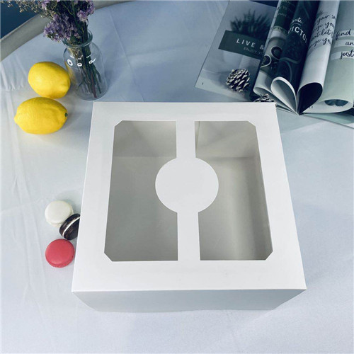 Square White Transparent PVC Window Cake Cardboard Box