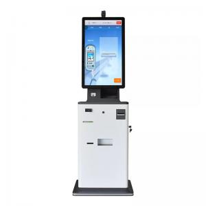 China 32 Inch Self Cash Accepting Kiosk For College Fees Sim Card ID Card Reader Machine on sale