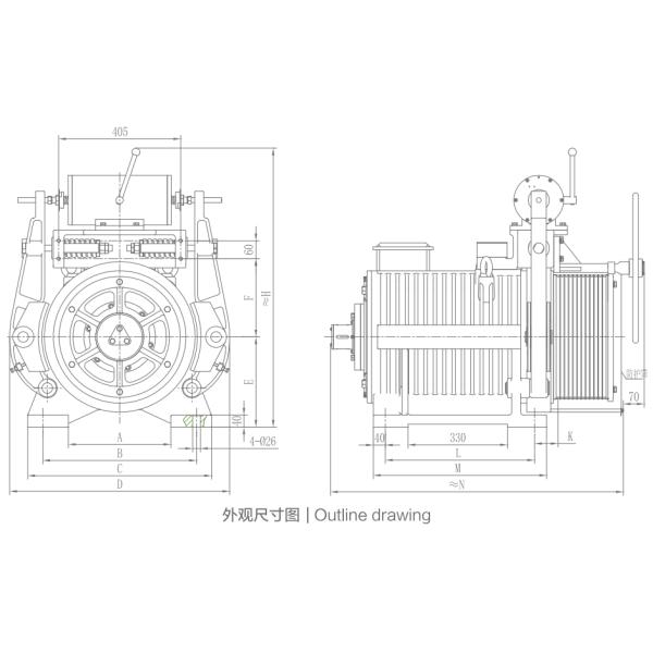 4.0m/S IP41 Heavy Gearless Traction Machine 2000kg Load Elevator Parts