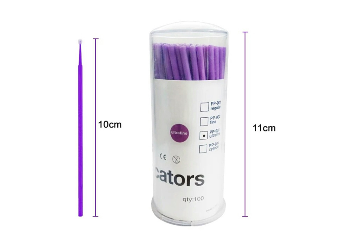 Plastic Micro Eyelash Cotton Swab For Permanent Makeup Eyelash Cleaning