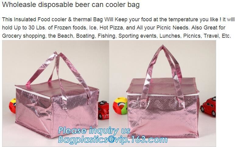 Portable Waterproof Cartoon Flamingo Animal Print Foil Inside Thermal Insulation Cooler Lunch Box Bag bagease bagplastic