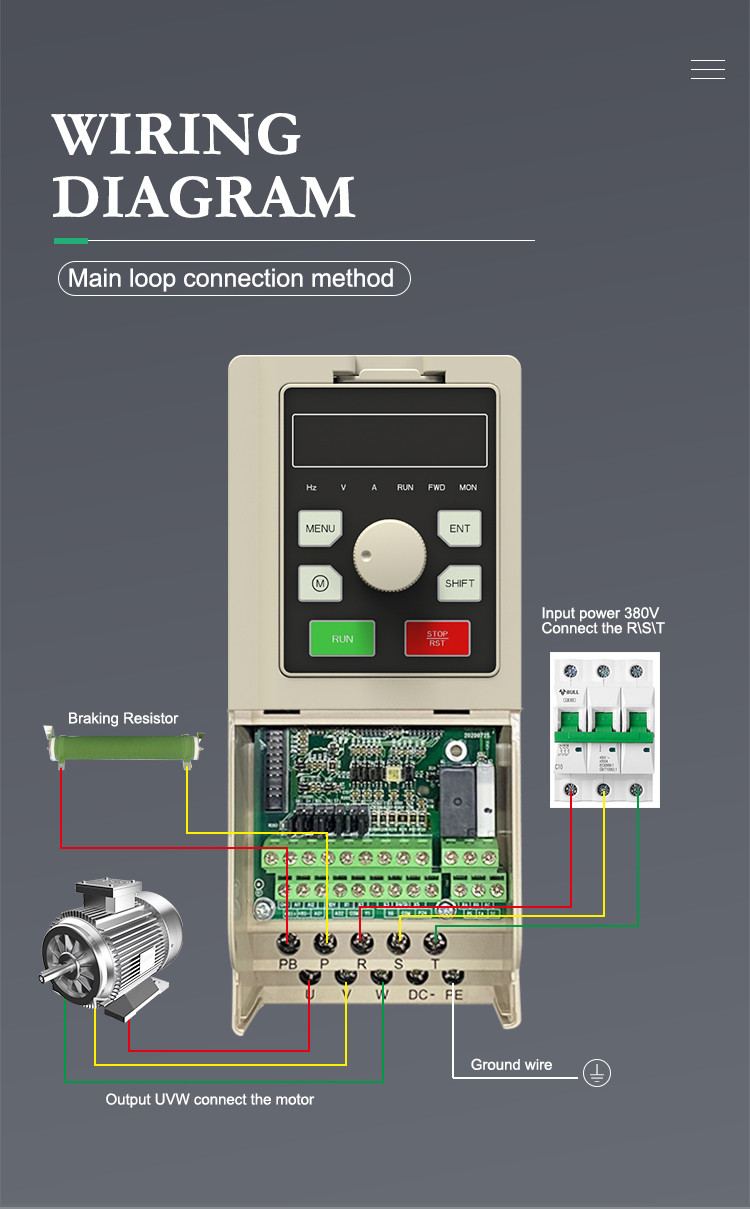 1HP Variable Frequenct Inverter 3 Phase 220V 380V Output VFD