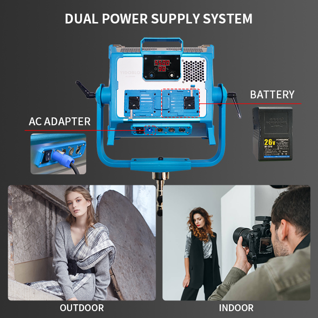 Compact LED Video Studio Lights 200W 100V AI-2000Bi Small Portable Photography Lights
