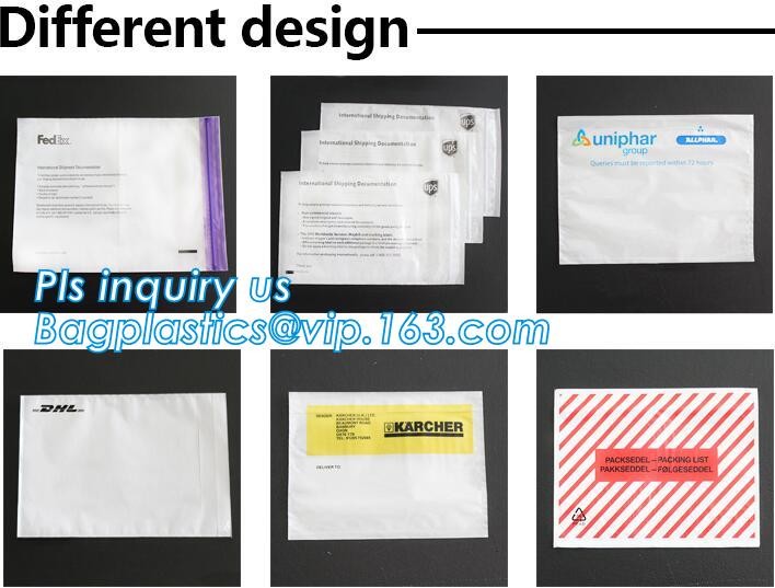 TNT DHL shipping packing list document envelopes, packing list padded envelope, tamper proof express use plastic packing