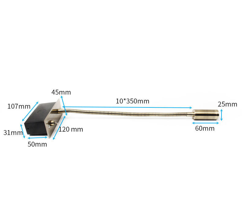 Good quality recessed mounted 3W reading wall lamp hotel led flexible arm bedside reading light for house decoration