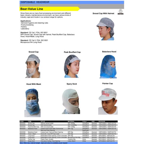 Cotton OSFA Ppe Hood Disposable Surgical Hood Protective 14INCH