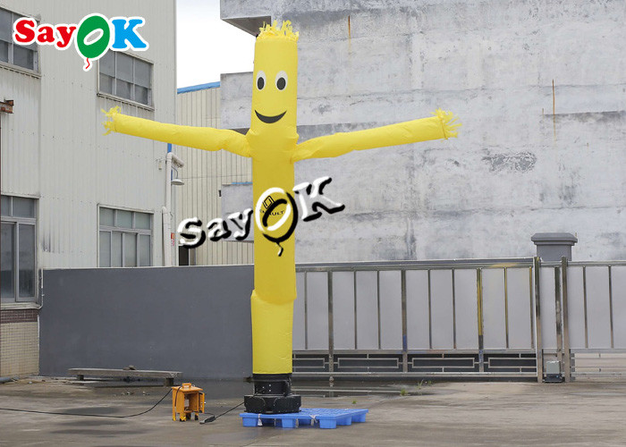 Blow Up Air Dancers Customized 5m Yellow Inflatable Tube Man For Advertising Business