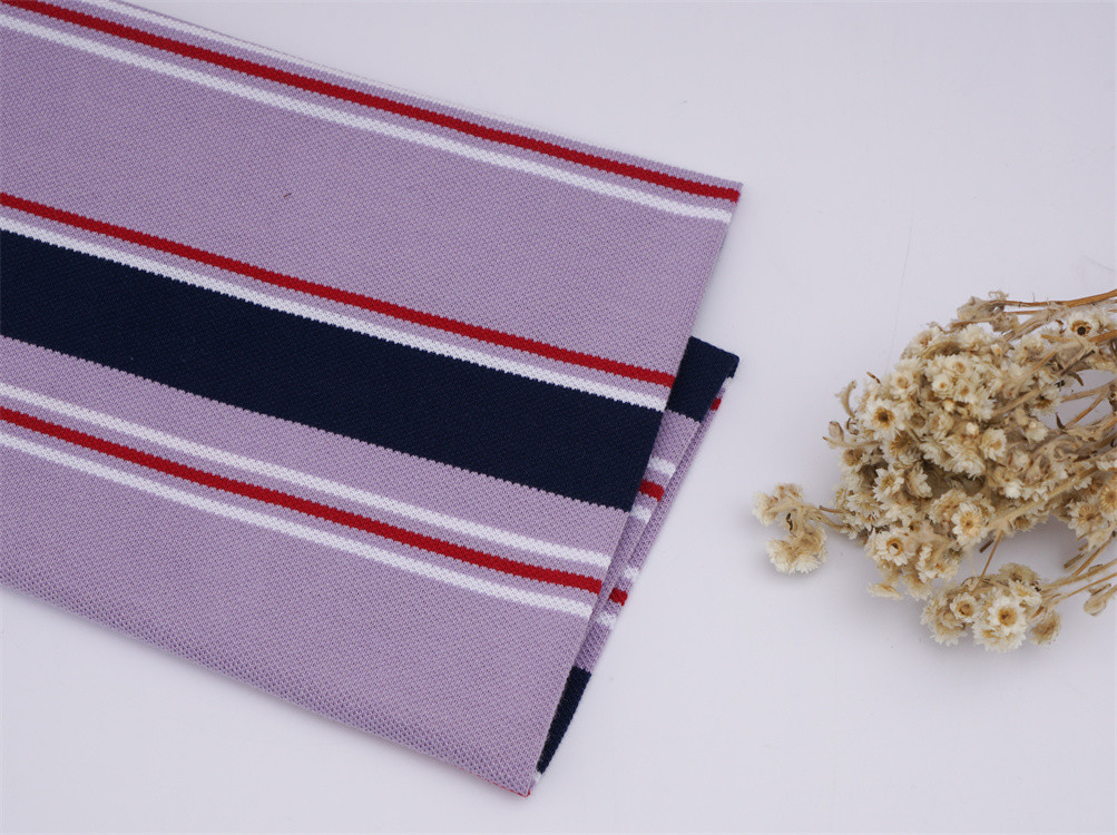 Comfortable And Skin-Friendly Durable Wear-Resistant Striped Knit Fabric For Casual Wear