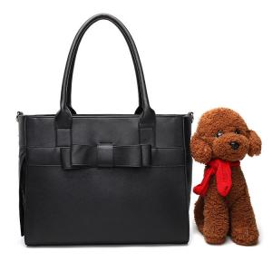 Quality  				Design Bowtie Dog PU Leather Bags Outdoor Pet Carriers 	         wholesale