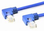 Ethernet Lan Patch Cord Network Data Cable / Right Angle Cat6 Cable Blue Color