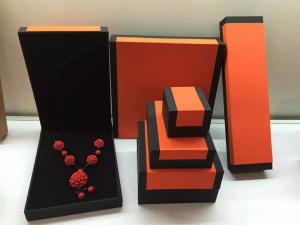 Quality Fashion Orange Paper Plastic Hinged Jewelry Gift Boxes Recyclable wholesale