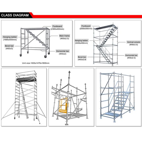 10m portable mobile tower Aluminum Mini Scaffold horizontal pipe
