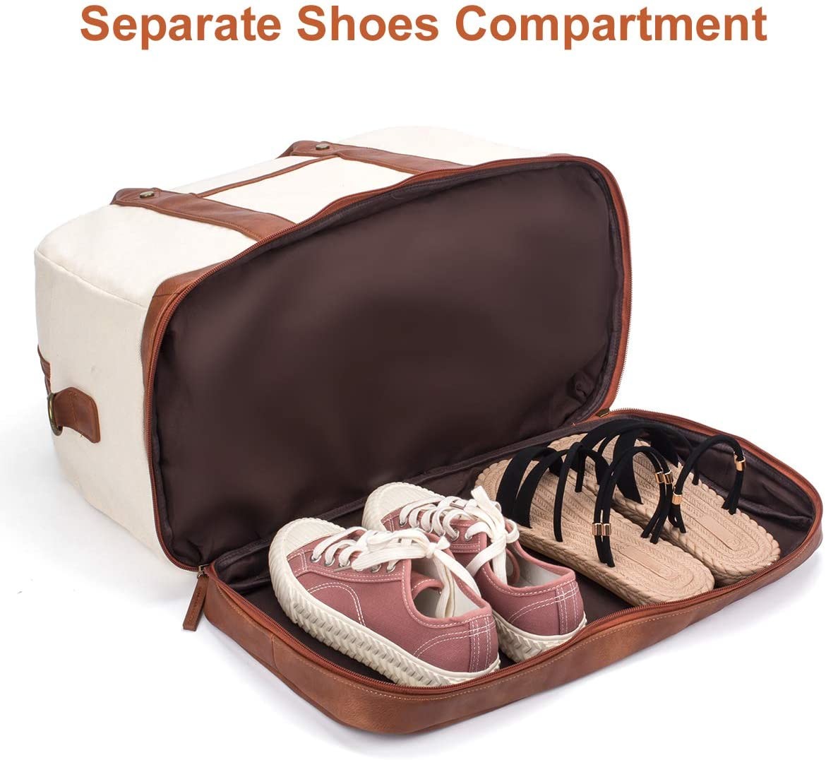 Tote Duffel Travel Bag Water Resistant With Shoe Compartment 46X20X31CM