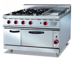 China Energy-saving Electric 380V Stainless Gas Range With Griddle 4.8KW for Cooking on sale