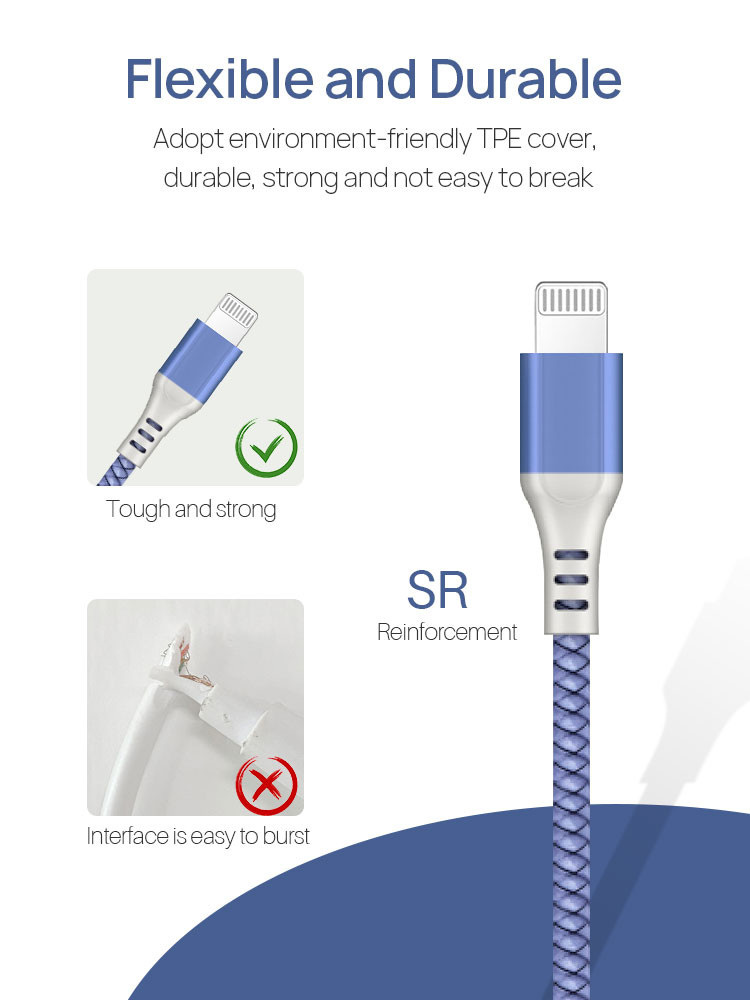 Apple IPhone Fast Charger Lightning Cable USB C 2 Pcs Set 1M 3.3ft Compatible