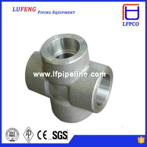 Quality 3000 LBS Carbon Steel Forged Pipe Fitting Socket Weld Cross wholesale