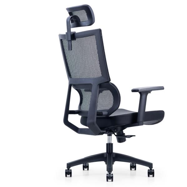 Breathable Mesh Back Office Chair With Adjustable Seat Cushion And Headrest